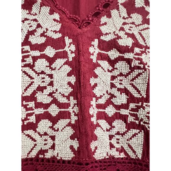Sundance Nadine Peasant Cross-stitch oversized Blouse XS - Picture 5 of 5